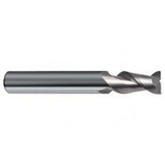 3/8" Dia. - 2-1/2" OAL - 45° Helix Bright Carbide End Mill - 2 FL - Apex Tool & Supply