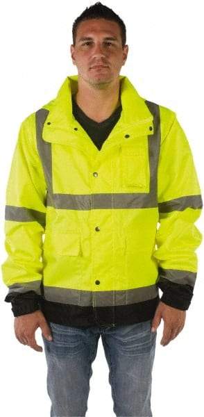 Utility Pro Wear - Size M, Yellow, Rain Jacket - 5 Pockets - Apex Tool & Supply