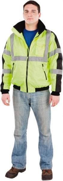 Utility Pro Wear - Size 3XL Cold Weather & High Visibility Jacket - Yellow, Polyester & Teflon, Zipper Closure - Apex Tool & Supply