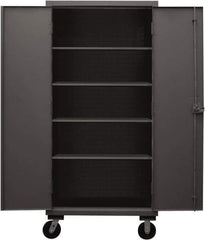Durham - 4 Shelf Mobile Storage Cabinet - Steel, 36" Wide x 24" Deep x 80" High, Gray - Apex Tool & Supply