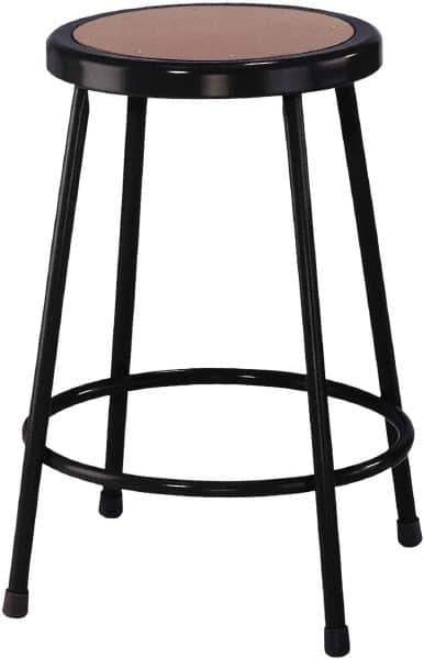 NPS - 24 Inch High, Stationary Fixed Height Stool - 14 Inch Deep x 14 Inch Wide, Hardboard Seat, Black - Apex Tool & Supply