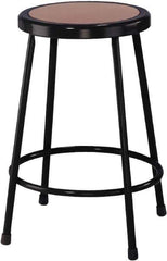 NPS - 24 Inch High, Stationary Fixed Height Stool - 14 Inch Deep x 14 Inch Wide, Hardboard Seat, Black - Apex Tool & Supply