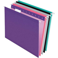 Pendaflex - 8-1/2 x 11", Letter Size, Assorted Colors, Hanging File Folder - 11 Point Stock, 1/5 Tab Cut Location - Apex Tool & Supply