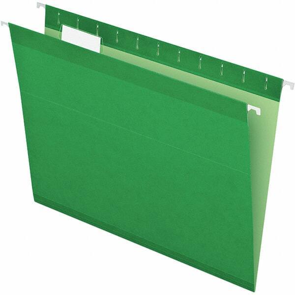 Pendaflex - 8-1/2 x 11", Letter Size, Bright Green, Hanging File Folder - 11 Point Stock, 1/5 Tab Cut Location - Apex Tool & Supply
