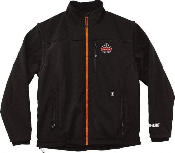 Ergodyne - Size 3XL Heated & Cold Weather Jacket - Black, Polyester, Zipper Closure, 50 to 54" Chest - Apex Tool & Supply