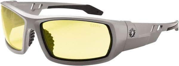Ergodyne - Yellow Lenses, Framed Safety Glasses - Uncoated Lenses, Size Universal, Wrap Around - Apex Tool & Supply
