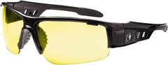 Ergodyne - Yellow Lenses, Framed Safety Glasses - Uncoated Lenses, Size Universal, Wrap Around - Apex Tool & Supply