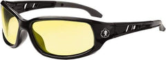 Ergodyne - Yellow Lenses, Framed Safety Glasses - Uncoated Lenses, Size Universal, Wrap Around - Apex Tool & Supply