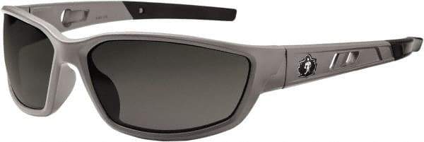 Ergodyne - Smoke Lenses, Framed Safety Glasses - Uncoated Lenses, Size Universal, Wrap Around - Apex Tool & Supply
