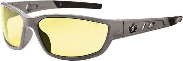 Ergodyne - Yellow Lenses, Framed Safety Glasses - Uncoated Lenses, Size Universal, Wrap Around - Apex Tool & Supply