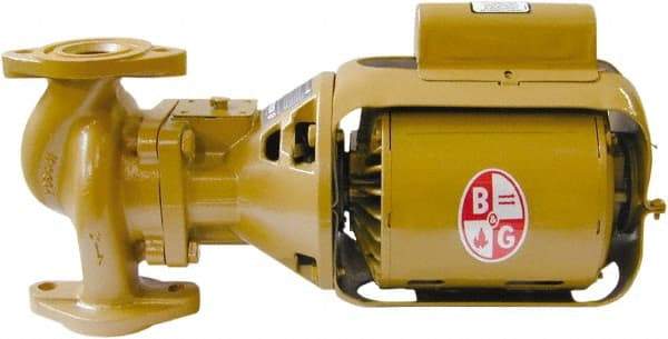 Bell & Gossett - .25 hp, 1 Phase, Bronze Housing, Cast Bronze Impeller, Inline Circulator Pump - 115/230V Volt, 60 Hz Hz, 125 Max psi, 120V Motor - Apex Tool & Supply