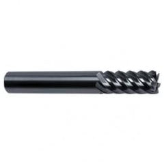 1/2" Dia. - 3" OAL - 45° Helix Bright Carbide End Mill - 6 FL - Apex Tool & Supply