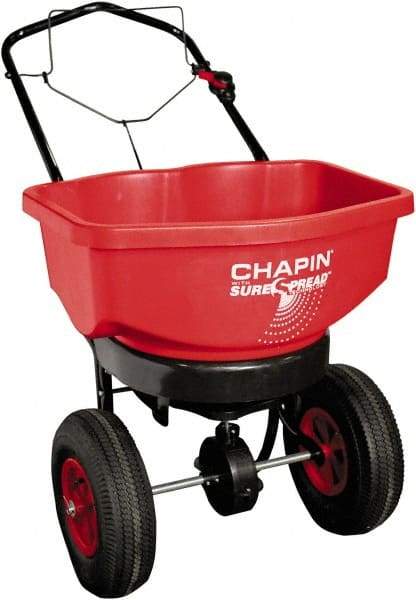 Chapin - 80 Lb Powder Coated Steel Walk Behind Broadcast Landscape Spreader - 12" Pneumatic Wheels - Apex Tool & Supply