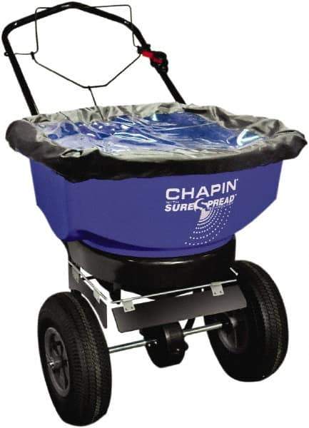 Chapin - 80 Lb Powder Coated Steel Walk Behind Broadcast Landscape Spreader - 12" Pneumatic Wheels - Apex Tool & Supply