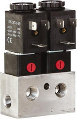 ARO/Ingersoll-Rand - 1/8", CAT Series 3-Way 2-Position Bar Manifold Stacking Solenoid Valve - 24 VDC, 0.062 CV Rate, 3.275" High x 3" Long - Apex Tool & Supply