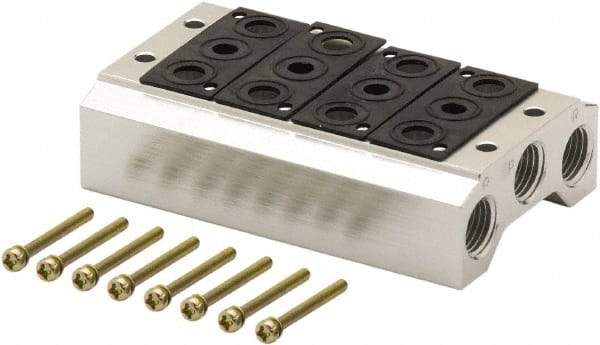 ARO/Ingersoll-Rand - 1/8" 4 Station Solenoid Valve Manifold - Use with Sierra 18mm Solenoid Valves - Apex Tool & Supply