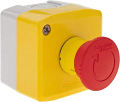 Square D - Extended Mushroom Head, Pushbutton Switch Only - Round, Red Pushbutton, Nonilluminated, Shock and Vibration Resistant - Apex Tool & Supply