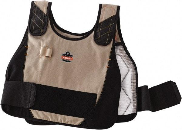 Ergodyne - Size S/M, Khaki Cooling Vest - 32 to 40" Chest, Hook & Loop Front, Cotton - Apex Tool & Supply
