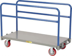 Little Giant - 3,600 Lb Capacity Steel Adjustable Sheet & Panel Truck - Steel Deck, 24" OAW, 60" Platform Length, Polyurethane Casters - Apex Tool & Supply