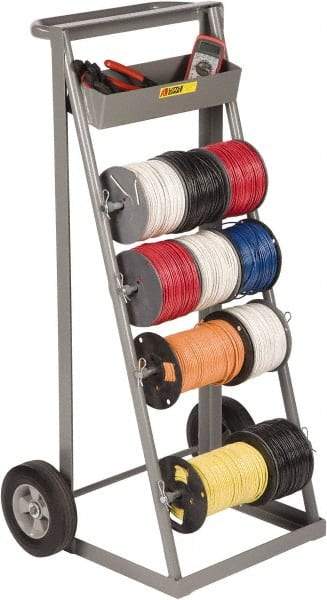 Little Giant - 300 Lb Capacity, 24" Wide x 18-1/2" Long x 45-1/2" High Wire Spool Cart - 1 Shelf, Steel - Apex Tool & Supply