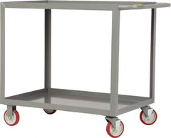 Little Giant - 1,200 Lb Capacity, 30" Wide x 48" Long x 35" High Service Cart - 2 Shelf, Steel, 2 Rigid/2 Swivel Casters - Apex Tool & Supply