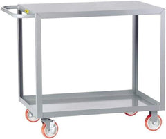 Little Giant - 1,200 Lb Capacity, 24" Wide x 36" Long x 35" High Service Cart - 2 Shelf, Steel, 2 Rigid/2 Swivel Casters - Apex Tool & Supply