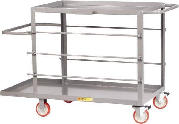 Little Giant - 1,200 Lb Capacity, 24" Wide x 48" Long x 35" High Wire Spool Cart - 2 Shelf, Steel, 2 Rigid/2 Swivel Casters - Apex Tool & Supply