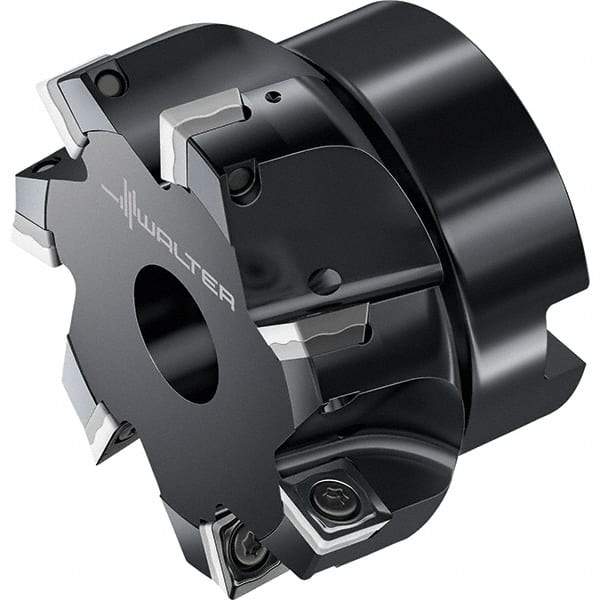 Walter - 5 Inserts, 63mm Cut Diam, 22mm Arbor Diam, Indexable Square-Shoulder Face Mill - 0° Lead Angle, 40mm High, Through Coolant, Series M4132-B1 - Apex Tool & Supply