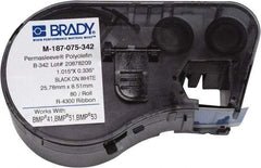 Brady - 3/4" Wide x 24" Long, White Heat Shrinkable Polyolefin Heat Shrink Tubing - For BMP41 Label Printer, BMP51 Label Printer, BMP53 Label Printer - Apex Tool & Supply