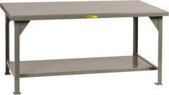 Little Giant - 84 Wide x 42" Deep x 34" High, 7 Gauge Steel Workbench - Comfort Edge, Fixed Legs, Gray - Apex Tool & Supply