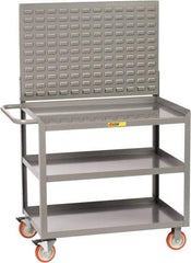 Little Giant - 1,200 Lb Capacity, 3 Shelf, 3 Drawer Mobile Workstation - 41-1/2" Wide x 24" Deep x 60" High, Gray - Apex Tool & Supply