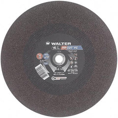 WALTER Surface Technologies - 16" 24 Grit Aluminum Oxide Cutoff Wheel - 5/32" Thick, 1" Arbor, 3,800 Max RPM, Use with Stationary Tools - Apex Tool & Supply