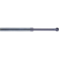Accupro - 3/16" Diam, 0.16" LOC, 4 Flute Solid Carbide Ball End Mill - nACo Finish, Single End, 3" OAL, 3/16" Shank Diam, Undercutting - Apex Tool & Supply