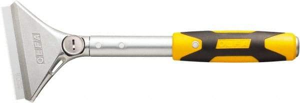 Olfa - Stiff Steel Straight Scraper - 100" Blade Width x 0.709" Blade Length, 12" Long Handle - Apex Tool & Supply