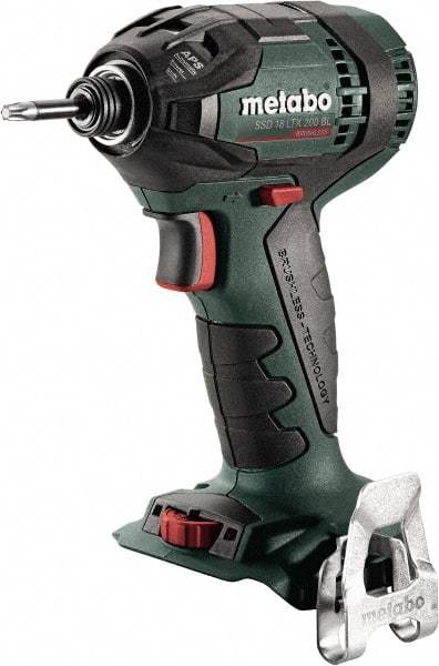 Metabo - 18 Volt, 1/4" Drive, 1,770 Ft/Lb Torque, Cordless Impact Driver - Pistol Grip Handle, 2900 RPM, Bare Tool - Apex Tool & Supply
