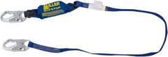 Miller - 6' Long, 310 Lb Capacity, 1 Leg Locking Snap Hook Harness Shock Absorbing Lanyard - 1-1/2" Diam, Nomex/Kevlar Webbing, Locking Snap Hook Anchorage Connection - Apex Tool & Supply