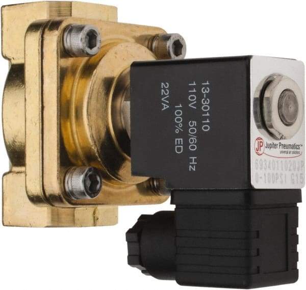 PRO-SOURCE - 3/4", 2/2 Way Stacking Solenoid Valve - 110 VAC, 8.78 CV Rate, 4.21" High x 3.54" Long - Apex Tool & Supply