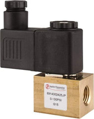 PRO-SOURCE - 1/4", 2/2 Way Square Body Stacking Solenoid Valve - 24 VDC, 0.18 CV Rate, 2.95" High x 2.64" Long - Apex Tool & Supply