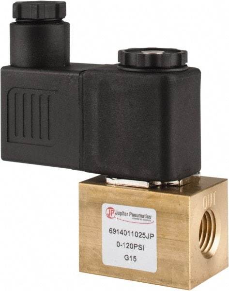 PRO-SOURCE - 1/4", 2/2 Way Square Body Stacking Solenoid Valve - 110 VAC, 0.18 CV Rate, 2.95" High x 2.64" Long - Apex Tool & Supply