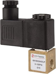 PRO-SOURCE - 1/8", 2/2 Way Square Body Stacking Solenoid Valve - 24 VDC, 0.1 CV Rate, 2.83" High x 2.3" Long - Apex Tool & Supply