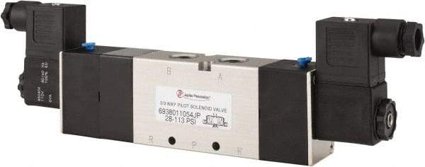 PRO-SOURCE - 3/8", 5/3 Way Double Stacking Solenoid Valve - 110 VAC, 1.73 CV Rate, 2.81" High x 9.8" Long - Apex Tool & Supply