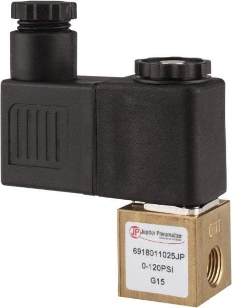 PRO-SOURCE - 1/8", 2/2 Way Square Body Stacking Solenoid Valve - 110 VAC, 0.1 CV Rate, 2.83" High x 2.3" Long - Apex Tool & Supply