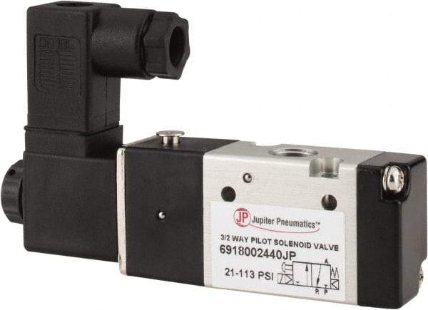 PRO-SOURCE - 1/8", 3/2 Way Single Stacking Solenoid Valve - 24 VDC, 0.65 CV Rate, 1.38" High x 3.46" Long - Apex Tool & Supply