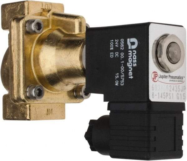 PRO-SOURCE - 3/8", 2/2 Way Steam Series Stacking Solenoid Valve - 24 VDC, 4.5 CV Rate, 4.19" High x 2.76" Long - Apex Tool & Supply