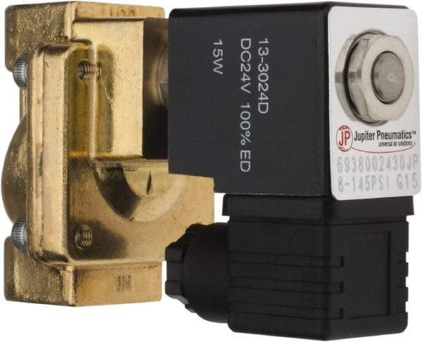 PRO-SOURCE - 3/8", 2/2 Way Stacking Solenoid Valve - 24 VDC, 4.5 CV Rate, 4.19" High x 2.83" Long - Apex Tool & Supply