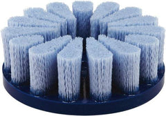 Tanis - 4" 80 Grit Ceramic Crimped Disc Brush - Drive Arbor Connector, 1-1/2" Trim Length, 7/8" Arbor Hole - Apex Tool & Supply