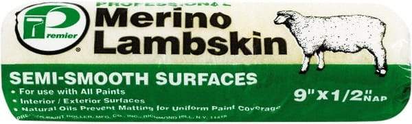 Premier Paint Roller - 1/2" Nap, 9" Wide Paint Roller Cover - Semi-Rough Texture, Lambskin - Apex Tool & Supply