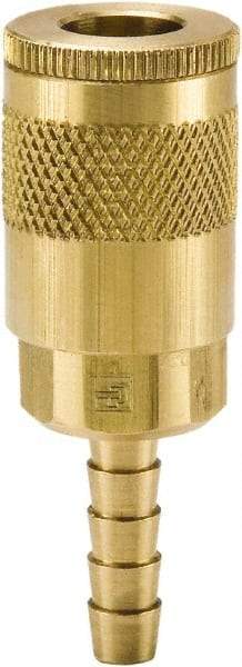 Parker - Hose Barb Tru-Flate Automotive Pneumatic Hose Coupler - Brass, 1/4" Body Diam, 5/16" Hose ID - Apex Tool & Supply