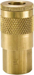 Parker - 3/8-18 Female NPTF Tru-Flate Automotive Pneumatic Hose Coupler - Brass, 3/8" Body Diam - Apex Tool & Supply