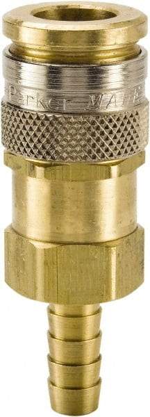 Parker - Hose Barb European High Flow Pneumatic Hose Coupler - Brass, 3/8" Body Diam, 3/8" Hose ID - Apex Tool & Supply